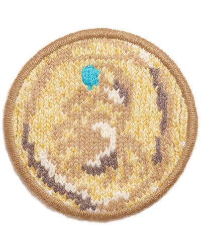 Barrie Patch In Cashmere With Cancer Zodiac Motif - Metallic