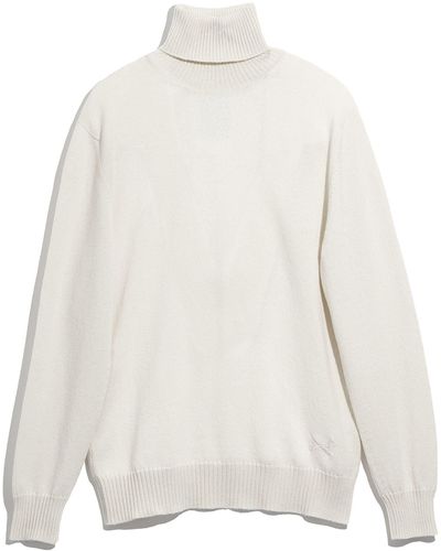 Barrie B Label Turtleneck Cashmere Sweater - White