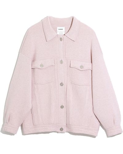 Barrie Denim Oversized Cashmere And Cotton Jacket - Pink