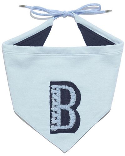 Barrie Logo Cashmere And Cotton Foulard - Blue