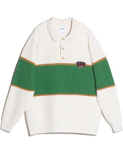 Barrie Cashmere Polo Neck Jumper - Green