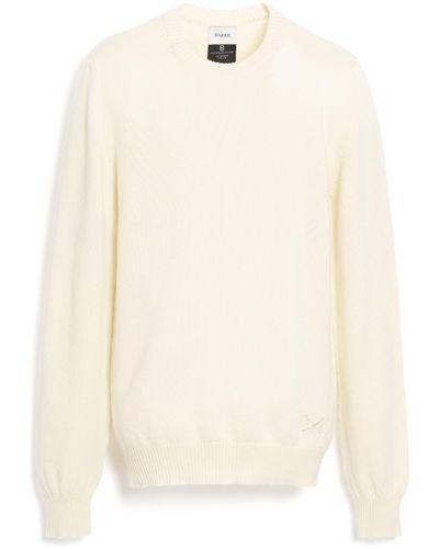 Barrie B Label Round-neck Cashmere Sweater - White