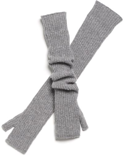 Barrie Long Cashmere Fingerless Gloves - Grey