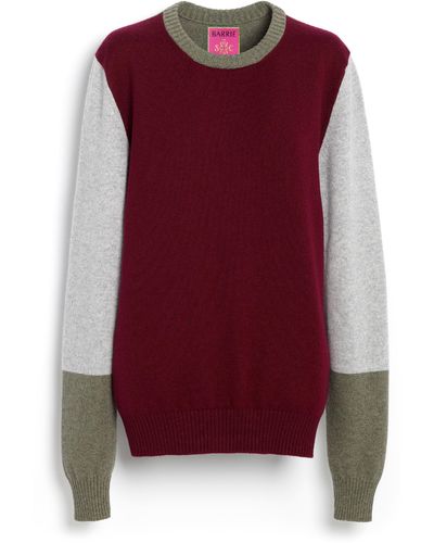 Barrie Cashmere Sweater With Coloured Inserts