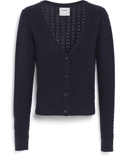 Barrie Cashmere Lace Cardigan - Blue