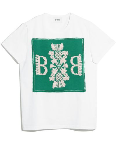 Barrie T-shirt With Logo Cashmere Patch - Green