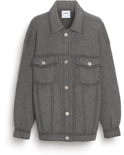 Barrie Denim Oversized Cashmere And Cotton Jacket - Gray