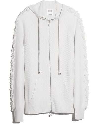 Barrie Timeless Zip-up Cashmere Hoodie - White