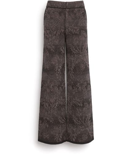 Barrie Wide-leg Cashmere Trousers With Thistle Motif - Brown