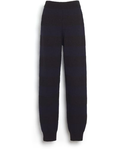 Barrie Striped Cashmere Trousers - Blue