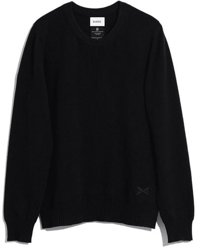 Barrie B Label Round-neck Cashmere Sweater - Black