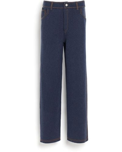 Barrie Cashmere And Cotton Denim Trousers - Blue