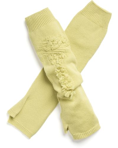 Barrie Cashmere Fingerless Gloves - Yellow