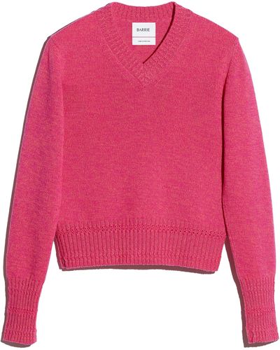Barrie Cashmere V-neck Sweater - Pink