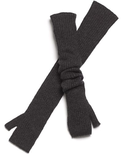 Barrie Long Cashmere Fingerless Gloves - Black