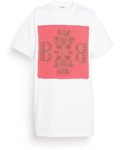 Barrie T-shirt Dress With Logo Cashmere Patch - Pink