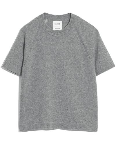 Barrie Cashmere Short Sleeved Top - Gray