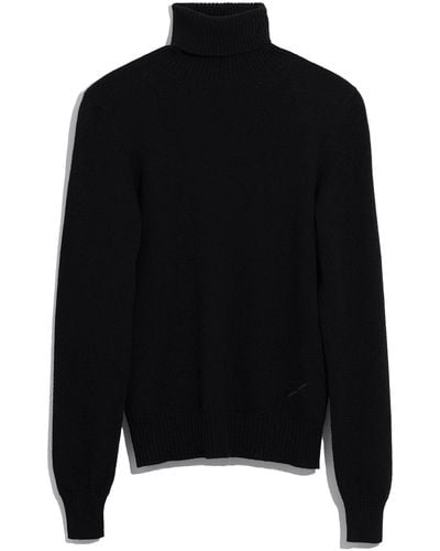 Barrie B Label Turtleneck Cashmere Sweater - Black