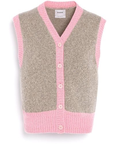 Barrie Sleeveless Cashmere Cardigan - Pink