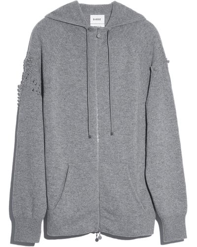 Barrie Timeless Zip-up Cashmere Hoodie - Grey
