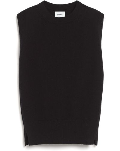 Barrie Iconic Sleeveless Cashmere Sweater - Black