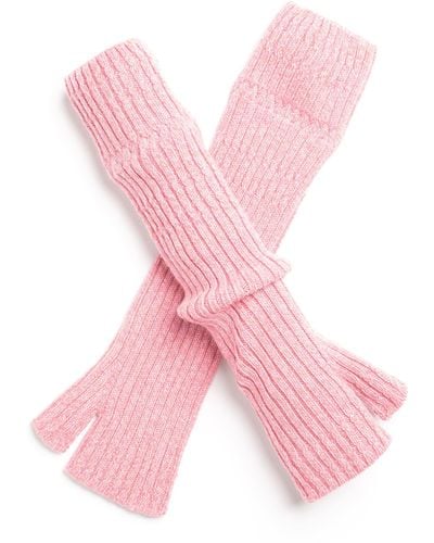 Barrie Fingerless Gloves In Flecked Cashmere - Pink
