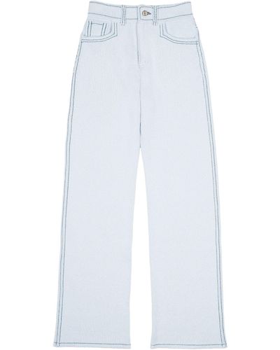 Barrie Denim Cashmere And Cotton Trousers - White