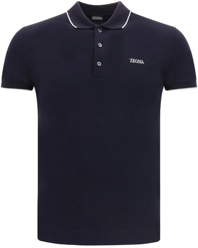ZEGNA Polo Shirts - Blue