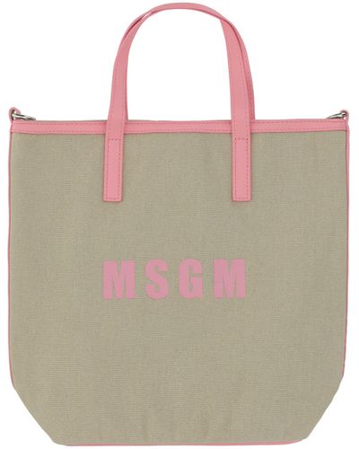 MSGM Small Shopping Canvas Bag - Multicolor