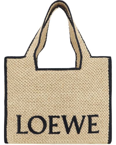 Loewe Font Tote Shoulder Bag - Metallic