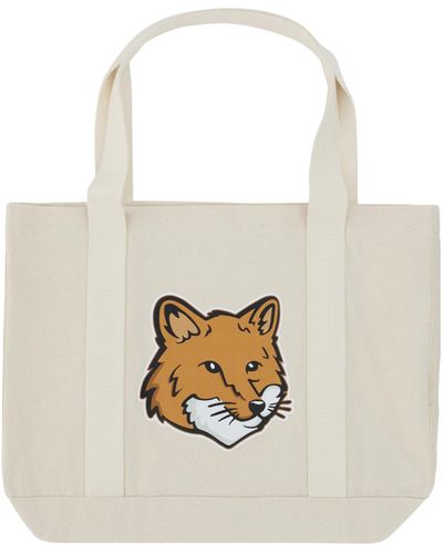 Maison Kitsuné Fox Head Shoulder Bag - White