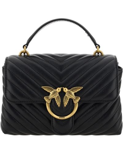Pinko Elegant Quilted Mini Handbag Charm - Black