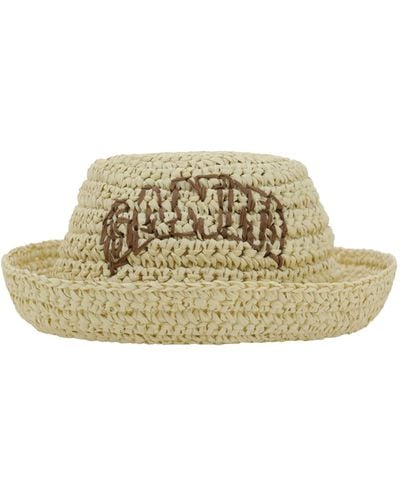 Ganni Summer Straw Hat - Metallic
