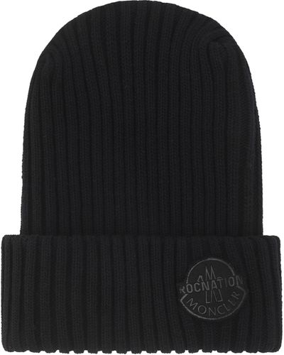 MONCLER X ROC NATION Beanie Hat - Black