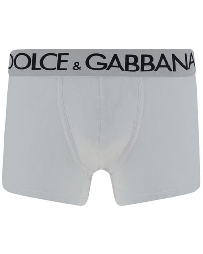Dolce & Gabbana Gray White Stripes Men Regular Boxer Underwear