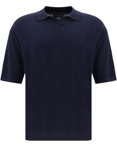 Roberto Collina Boxy Polo Shirt - Blue