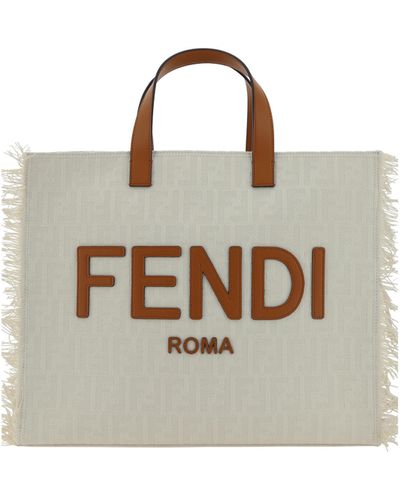 Fendi Frayed-edge Handbag - White