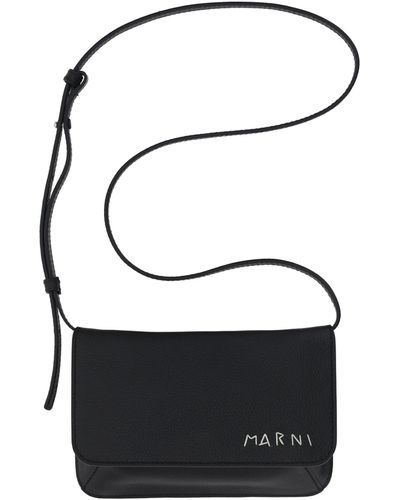 Marni Flap Trunk Shoulder Bag - Black