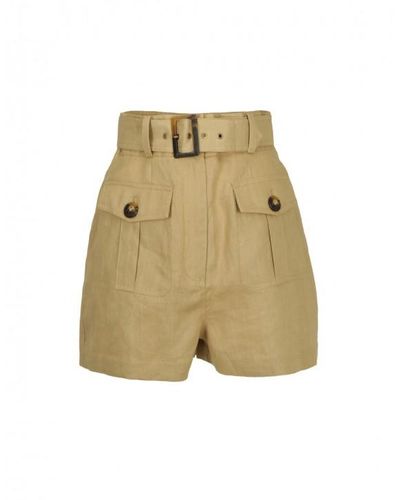 Zimmermann Linen Suruya Safari Shorts - Natural