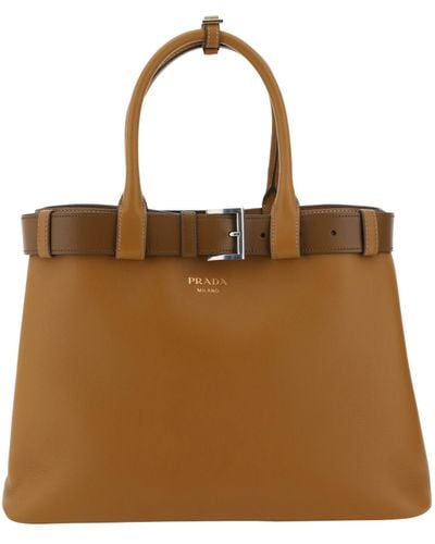 Prada Belted Handbag - Brown