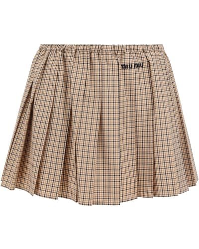 Miu Miu Mini Skirt - Natural