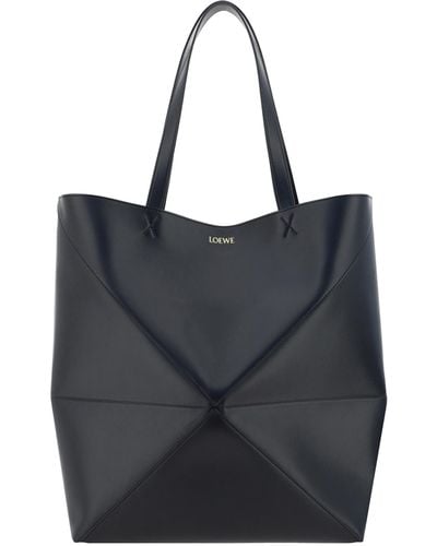 Loewe Puzzle Fold Tote Xl Shoulder Bag - Black