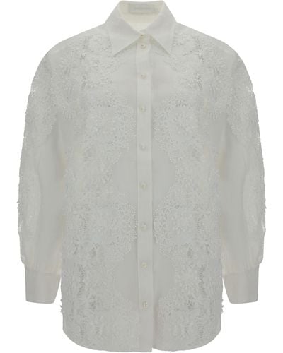 Zimmermann Halliday Lace Flower Shirt - Grey