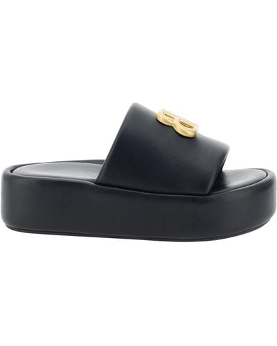 Balenciaga Rise Slide Sandals - Black