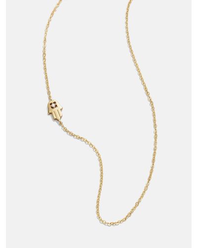 BaubleBar 18k Gold Asymmetrical Hamsa Necklace - White