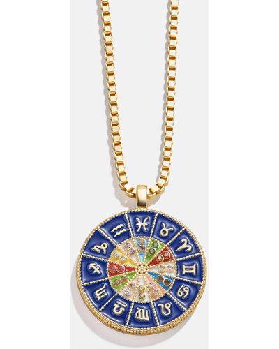 BaubleBar 18k Gold Reversible Medallion Necklace - Blue