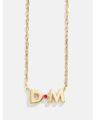 BaubleBar 18k Gold Double Initial Birthstone Custom Necklace - Red
