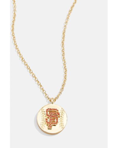 BaubleBar Mlb Gold Baseball Charm Necklace - White
