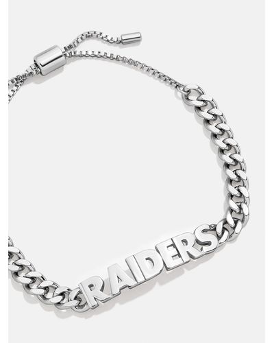 BaubleBar Las Vegas Raiders Nfl Silver Curb Chain Bracelet - White
