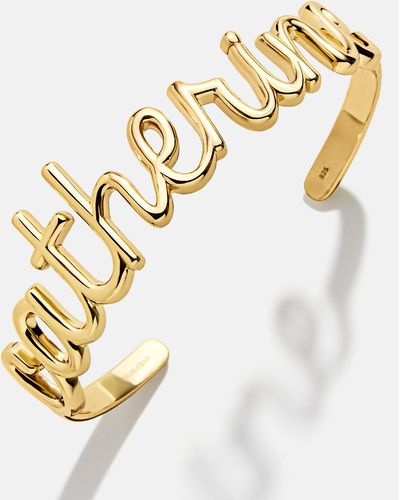 BaubleBar 18k Gold Custom Nameplate Cuff Bracelet - Metallic